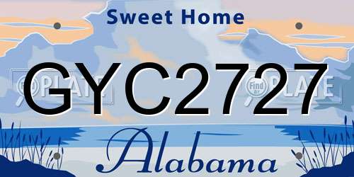 GYC2727 Alabama License Plate
