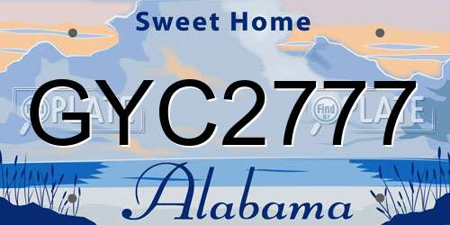 GYC2777 Alabama License Plate