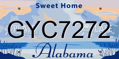 GYC7272 Alabama License Plate
