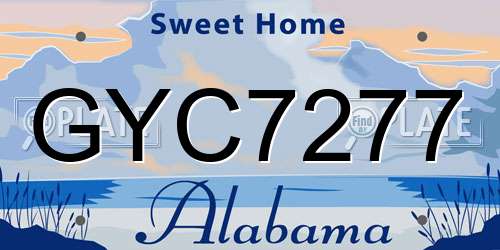 GYC7277 Alabama License Plate
