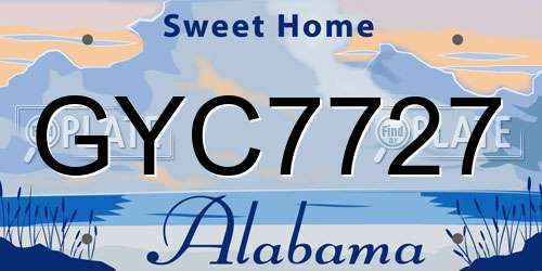GYC7727 Alabama License Plate