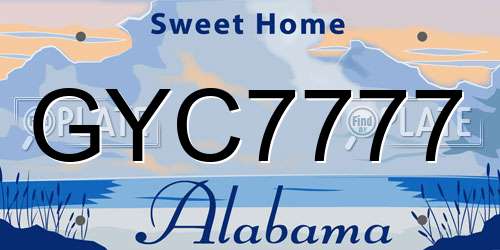 GYC7777 Alabama License Plate