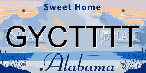 GYCTTTT Alabama License Plate