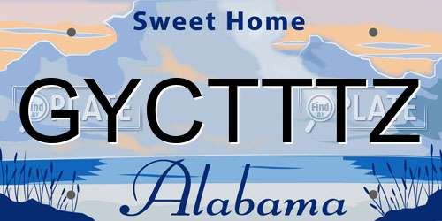 GYCTTTZ Alabama License Plate