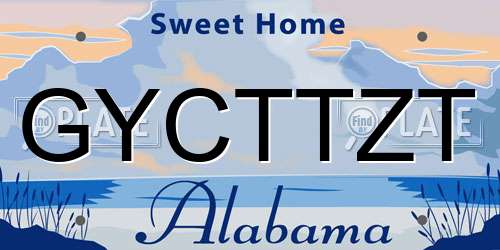 GYCTTZT Alabama License Plate