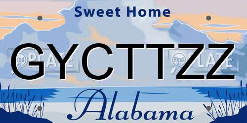 GYCTTZZ Alabama License Plate