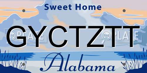 GYCTZTT Alabama License Plate