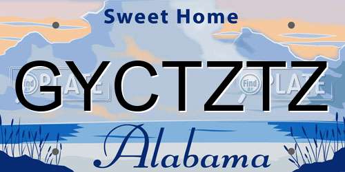 GYCTZTZ Alabama License Plate