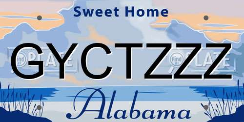 GYCTZZZ Alabama License Plate