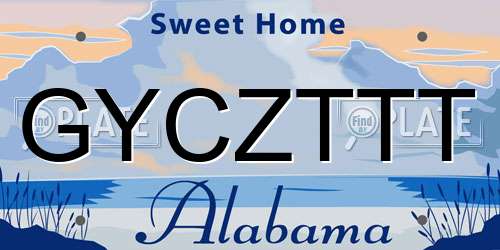 GYCZTTT Alabama License Plate