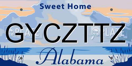 GYCZTTZ Alabama License Plate