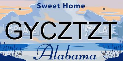 GYCZTZT Alabama License Plate