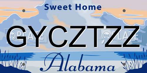 GYCZTZZ Alabama License Plate
