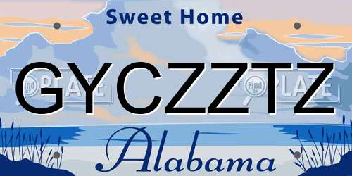GYCZZTZ Alabama License Plate