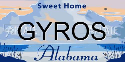 GYROS Alabama License Plate