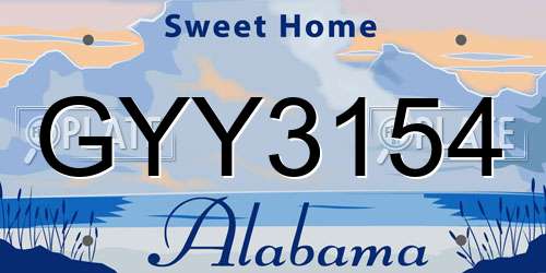 GYY3154 Alabama License Plate