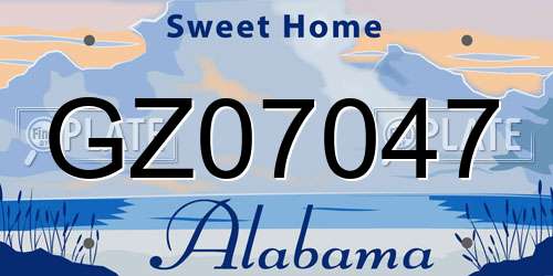 GZ07047 Alabama License Plate