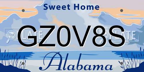 GZ0V8S Alabama License Plate