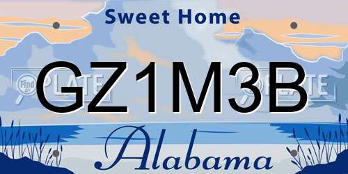 GZ1M3B Alabama License Plate