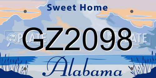 GZ2098 Alabama License Plate