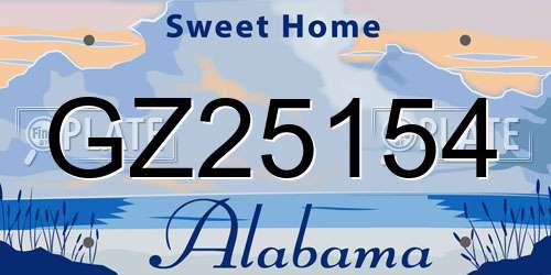 GZ25154 Alabama License Plate