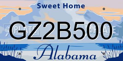 GZ2B500 Alabama License Plate
