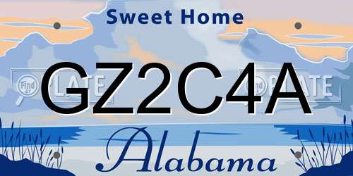GZ2C4A Alabama License Plate
