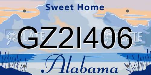 GZ2I406 Alabama License Plate