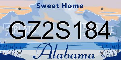 GZ2S184 Alabama License Plate