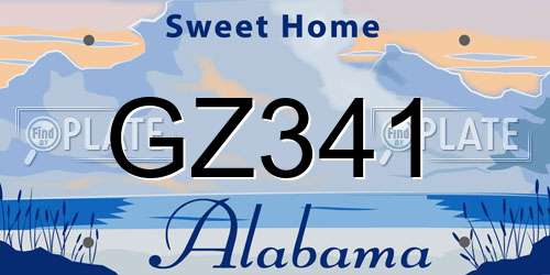 GZ341 Alabama License Plate
