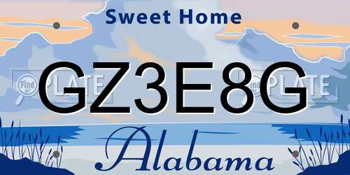 GZ3E8G Alabama License Plate