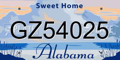 GZ54025 Alabama License Plate