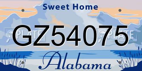 GZ54075 Alabama License Plate