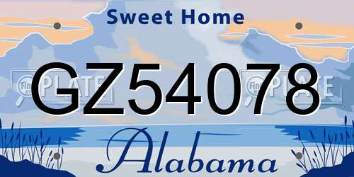 GZ54078 Alabama License Plate