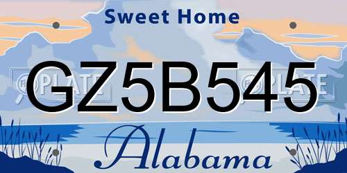 GZ5B545 Alabama License Plate