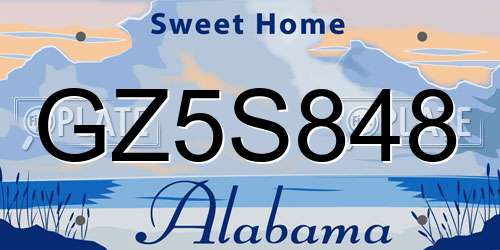 GZ5S848 Alabama License Plate