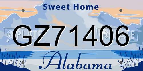 GZ71406 Alabama License Plate