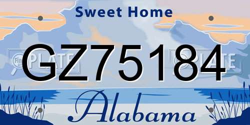 GZ75184 Alabama License Plate