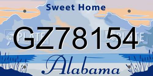 GZ78154 Alabama License Plate