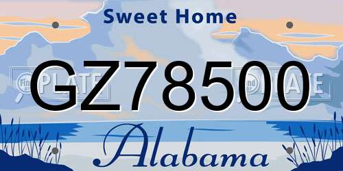GZ78500 Alabama License Plate