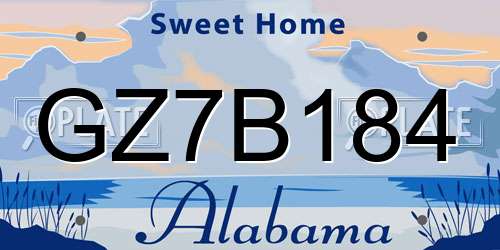 GZ7B184 Alabama License Plate