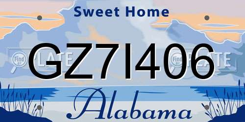 GZ7I406 Alabama License Plate
