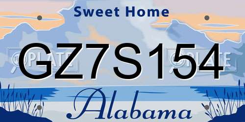 GZ7S154 Alabama License Plate