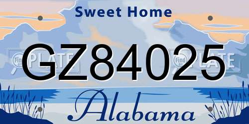 GZ84025 Alabama License Plate