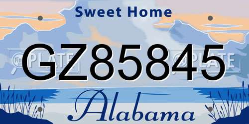 GZ85845 Alabama License Plate