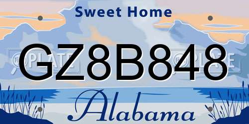 GZ8B848 Alabama License Plate