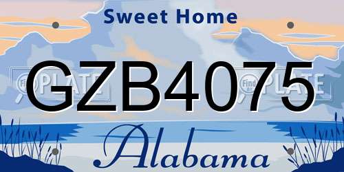 GZB4075 Alabama License Plate