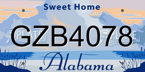 GZB4078 Alabama License Plate