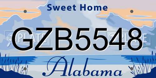 GZB5548 Alabama License Plate