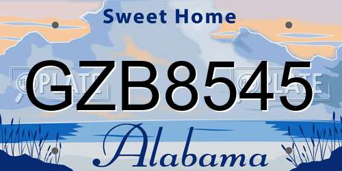 GZB8545 Alabama License Plate